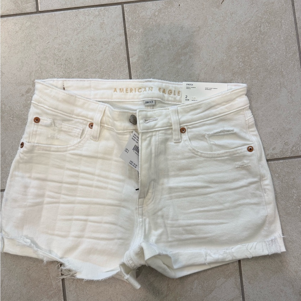 American Eagle Outfitters White Denim Cutoff Shorts